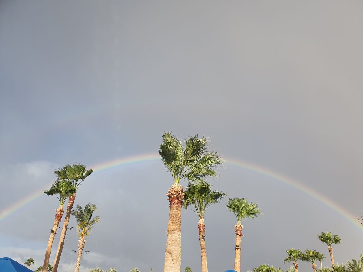 Ставропольчанка показала радугу в Египте после бури