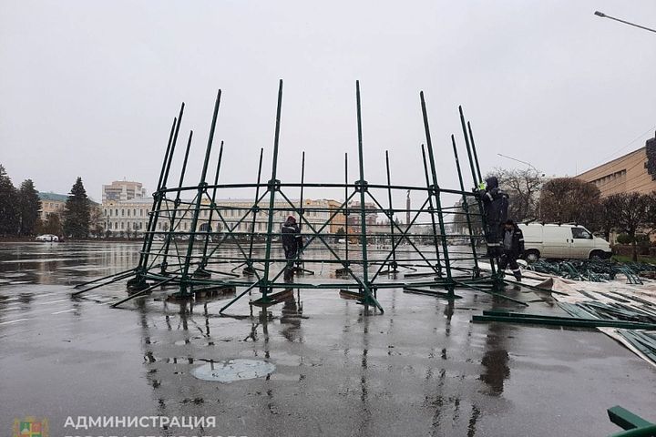 В центре Ставрополя начали устанавливать «сказочный» лес